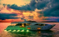 bateau, yacht, nuage, eau, embarcation