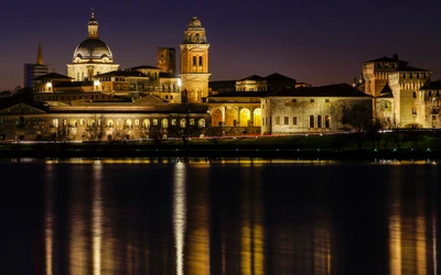 Evening Reflection of a Historic Cityscape