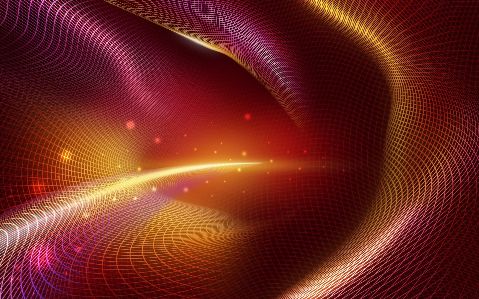 Uma imagem gerada por computador de uma espiral com uma luz brilhante (vermelho, laranja, luz, arte fractal, magenta)