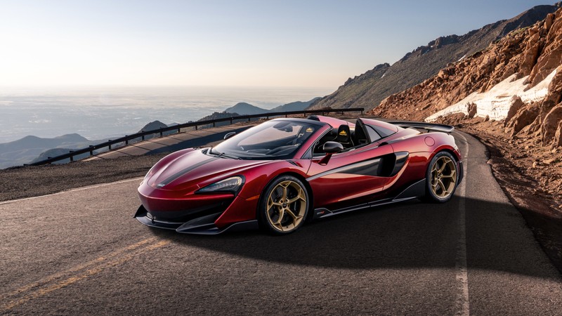 Mclaren 915lt spider гонит по горной дороге (mclaren, машины, пиковая вершина, pikes peak, mclaren automotive)