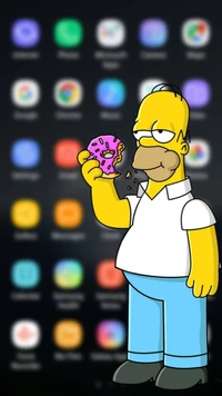 android, bart, homer, pantalla, simpson