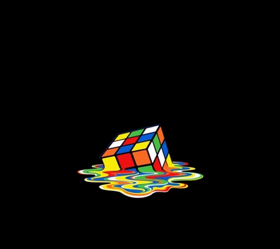 Schmelzender Rubik's Cube: Ein Buntes Puzzle in Bewegung