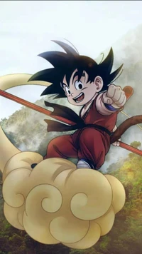 ball, cloud, dragon, goku, kid wallpaper