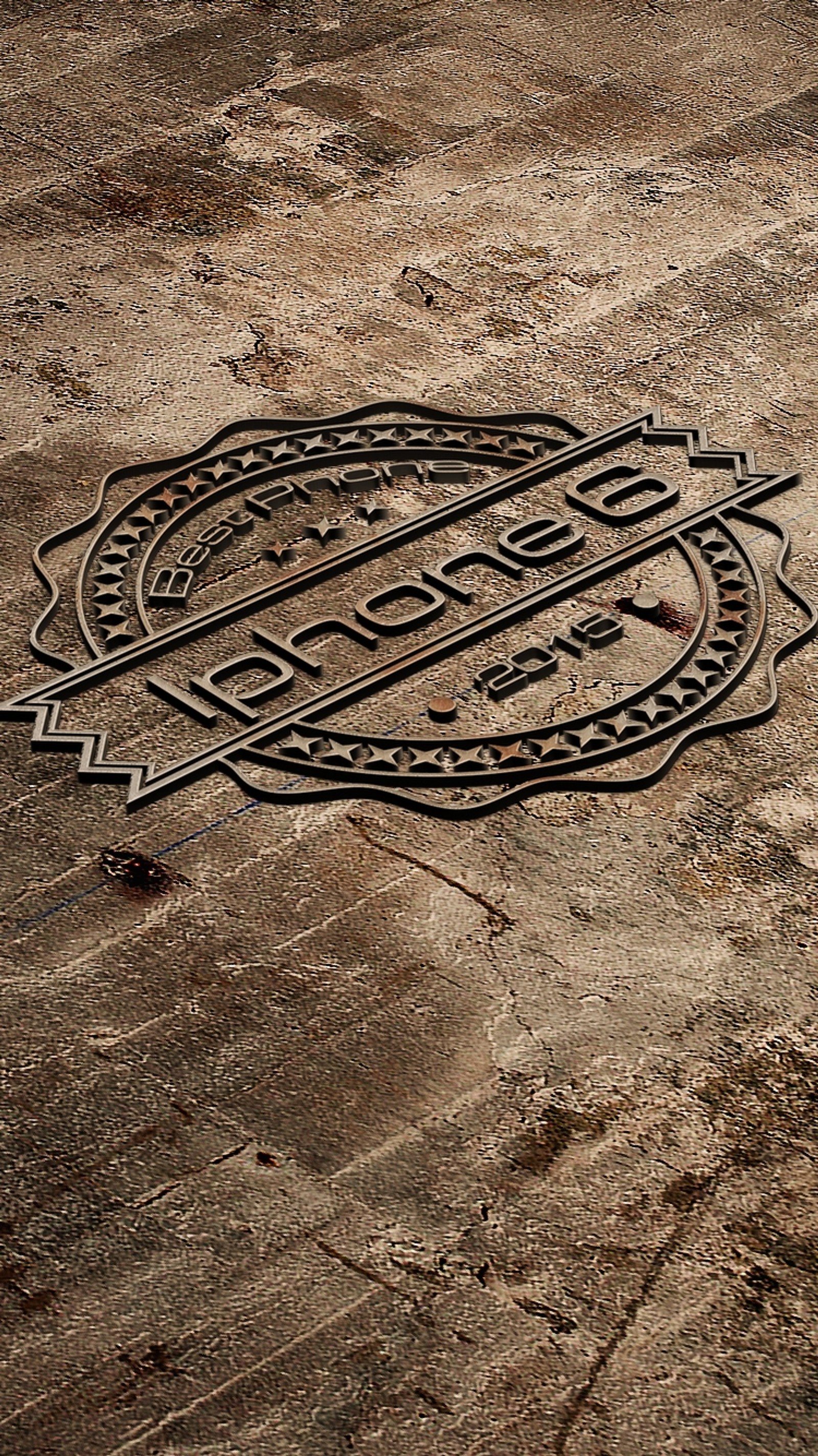 Arafed image of a logo on the ground of a baseball field (3d, iphone 6)