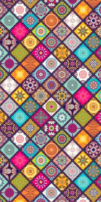 colorful, floral, pattern, texture, tiles wallpaper