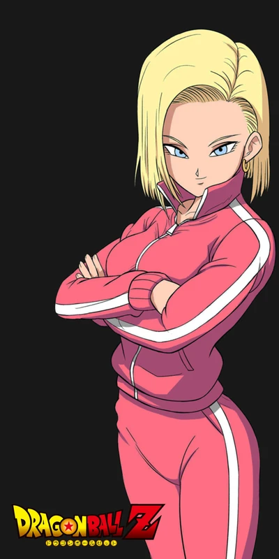 Android 18: Fierce Kriegerin im pinken Trainingsanzug