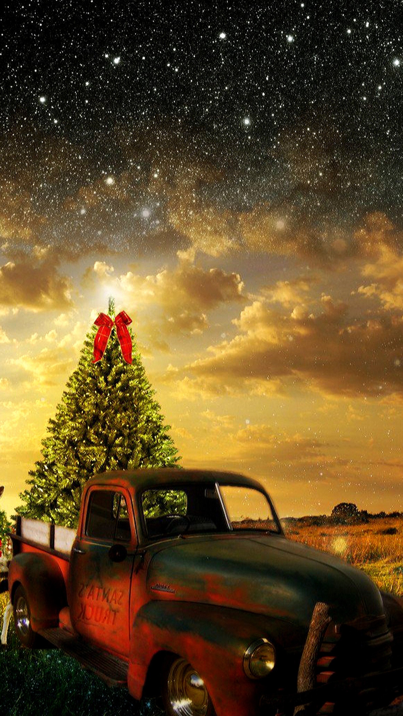 auto, christmas, new, pickup, sky Download Wallpaper