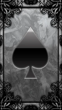 Elegant black spade motif with intricate detailing, perfect for poker enthusiasts.