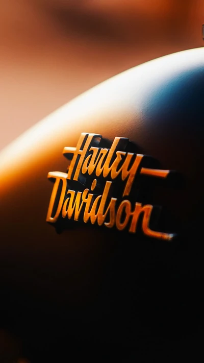 Logo Harley Davidson sur un fond chaud