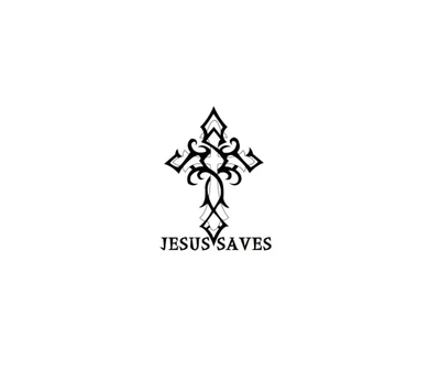 Design de croix tribale avec le message 'Jésus sauve