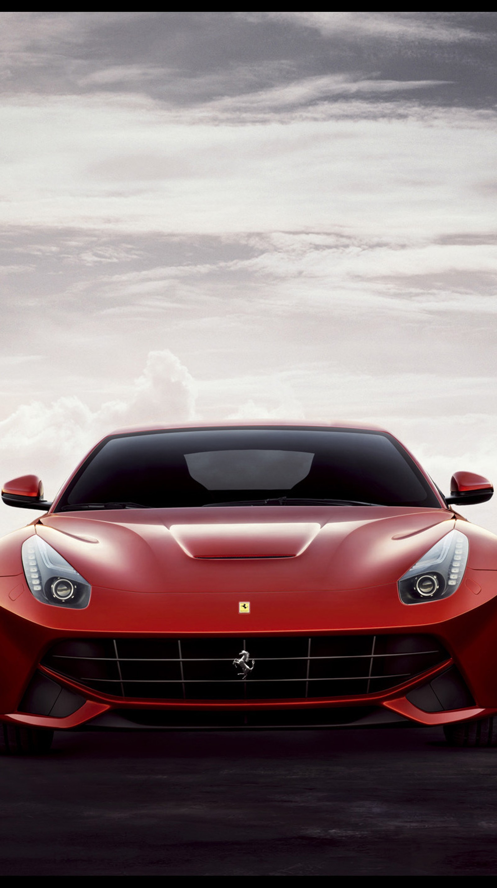 Ferrari car on a road with cloudy sky in background (car, ferrari, vehicle)