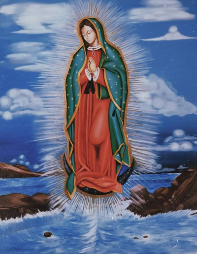 arte, guadalupe, pintura, tela, virgen