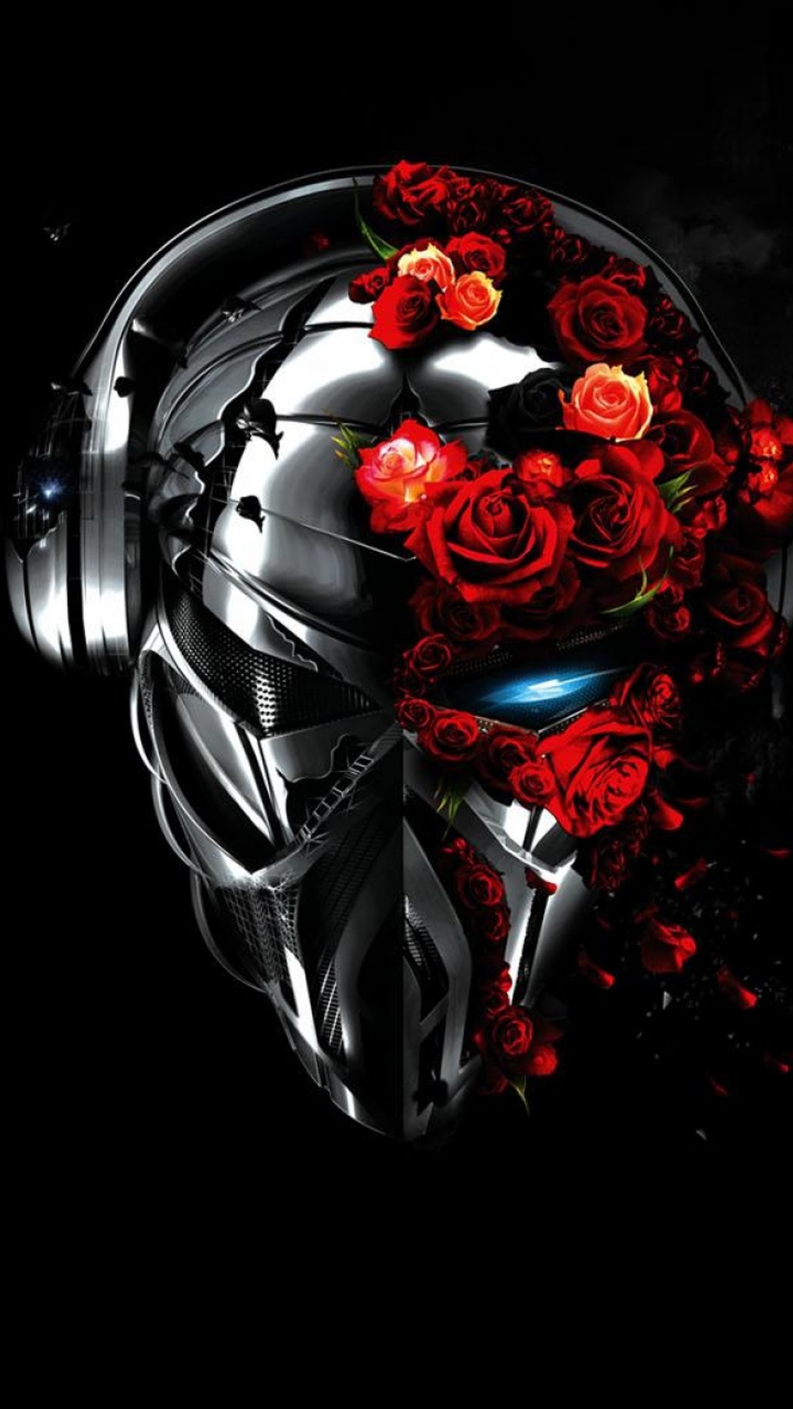 roses, skull wallpaper