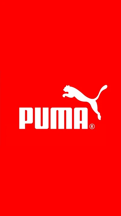 Logo PUMA sur fond rouge