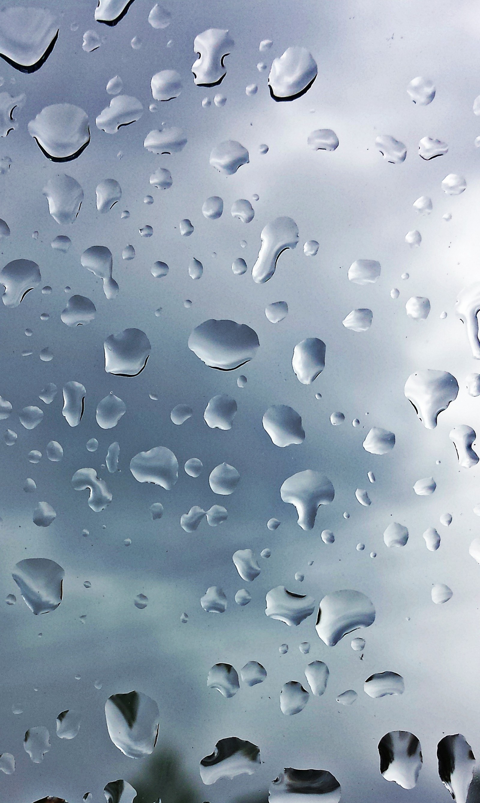 Wassertropfen auf einem fenster mit einem himmelshintergrund (gs2, regentropfen)