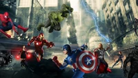 Epic Showdown of Superheroes in Action