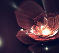 Glowing Abstract Flower in Digital Light