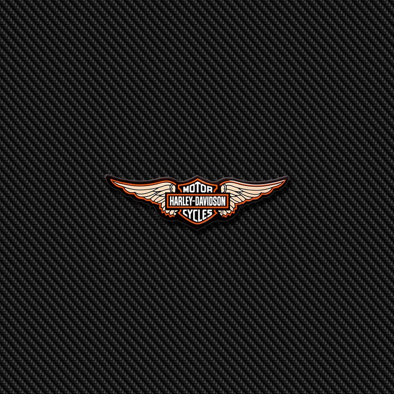 Логотип harley davidson на черном фоне (значок, эмблема, харлей, harley, harley davidson)