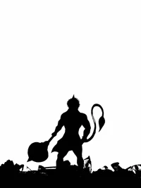 Silhouette of Hanuman Against a Bright Background