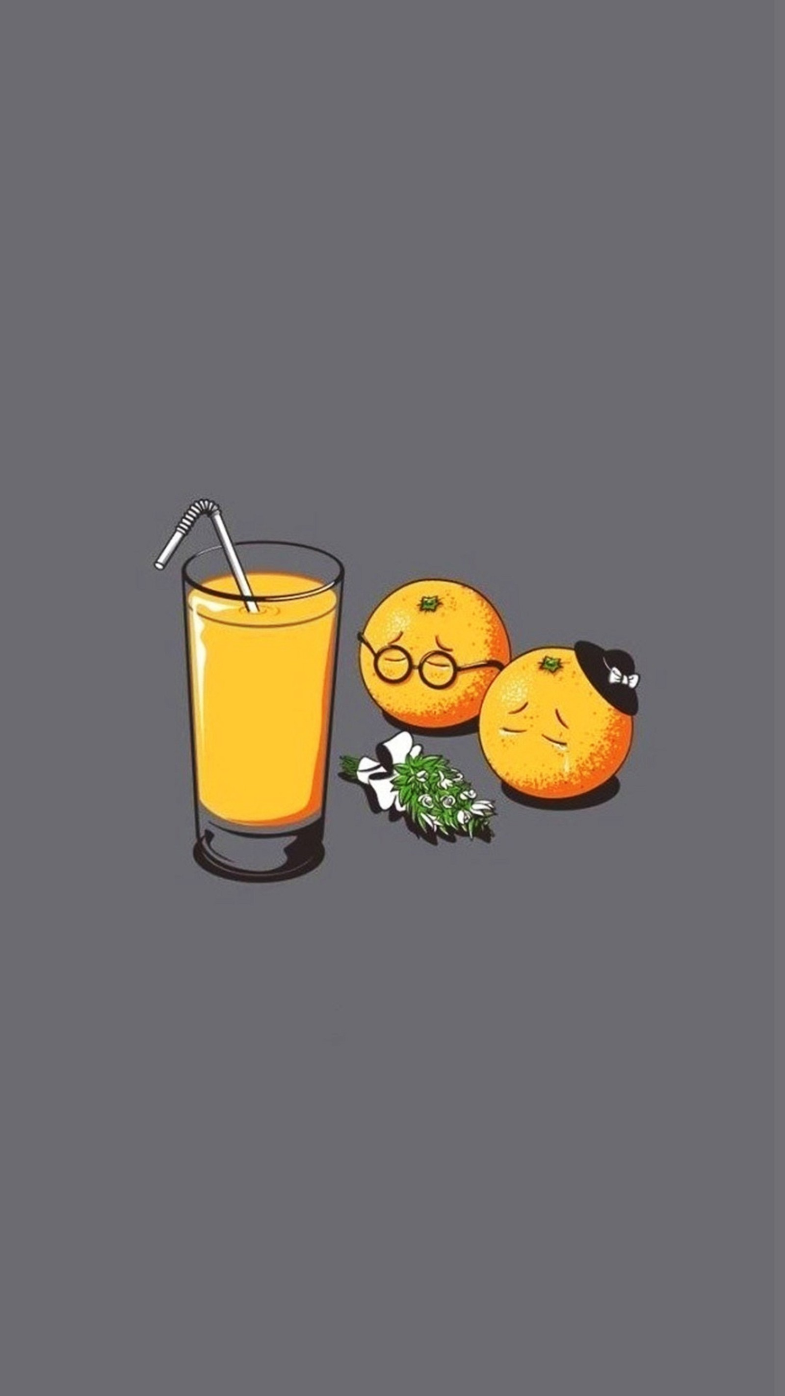 A close up of a glass of orange juice next to an orange (cartoon, funny, orange, sad, sad orange)