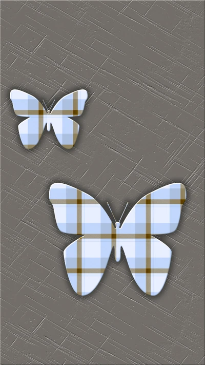 Fondo gris elegante con mariposas azules con patrón