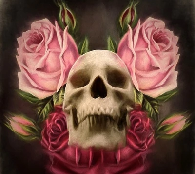 y rosas, calavera