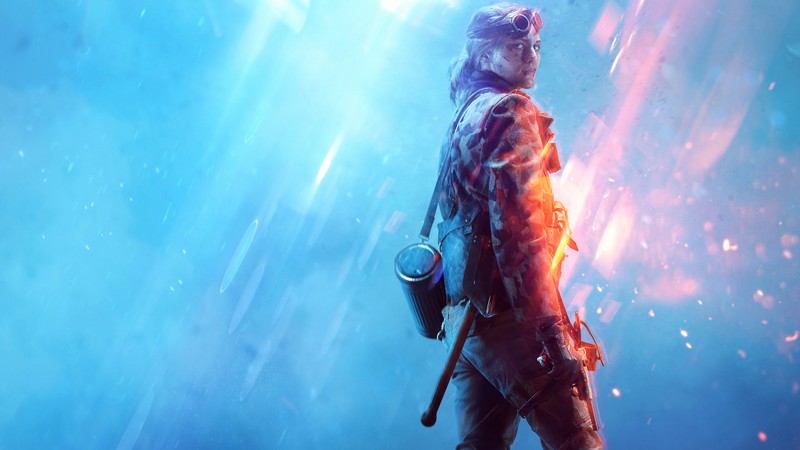 Мужчина стоит под дождем с мечом и огнем (battlefield v, playstation 4, xbox one, компьютерные игры, игры 2020)