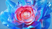 Radiant Digital Blue Flower with Luminescent Petals