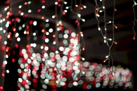 guirlanda, bokeh, luz, vermelho, iluminação