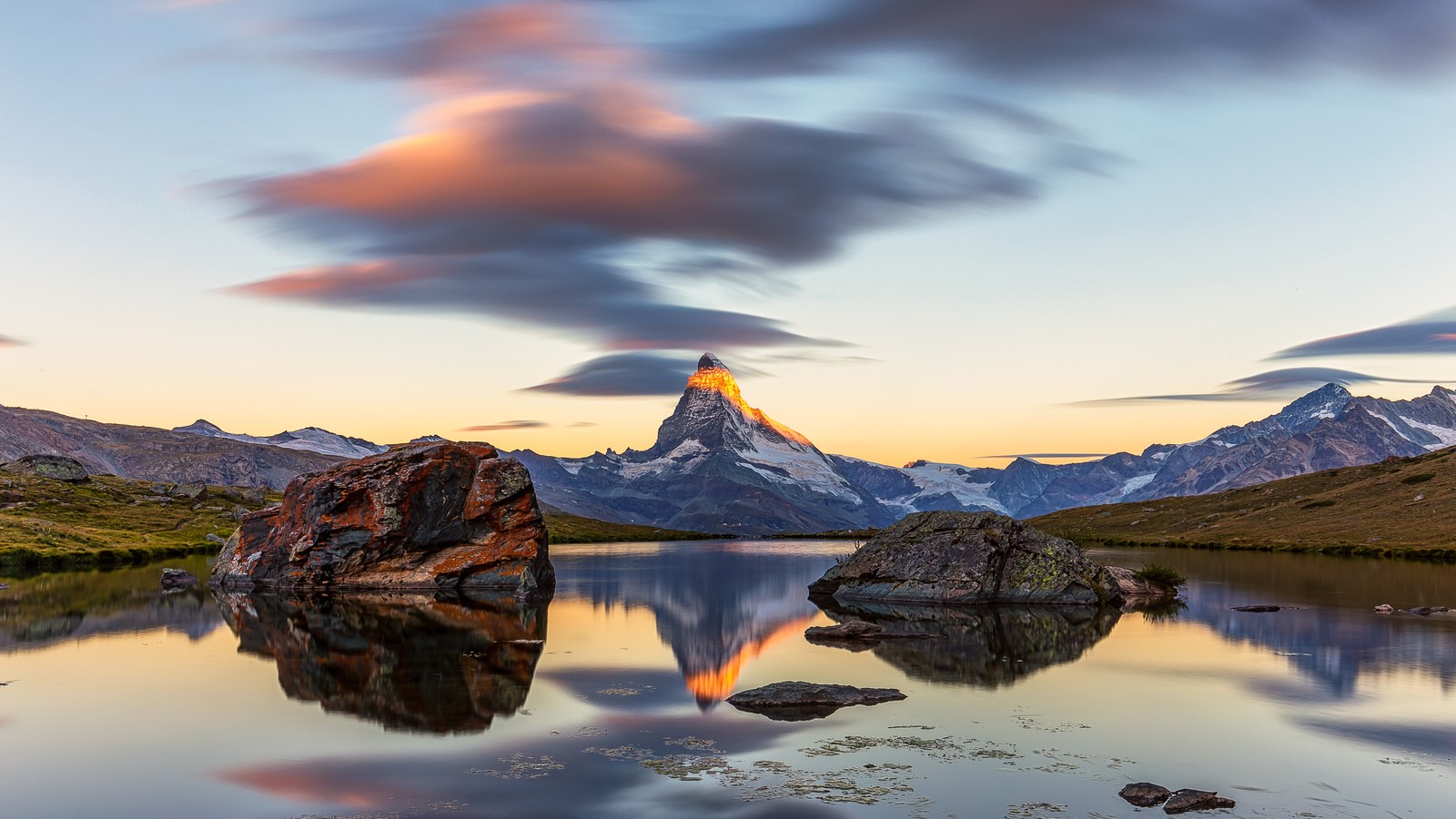 Скачать обои маттерхорн, matterhorn, озеро, швейцария, штеллизе