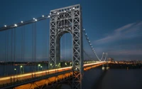 george washington bridge, манхэттен, мост, достопримечательность, подвесной мост