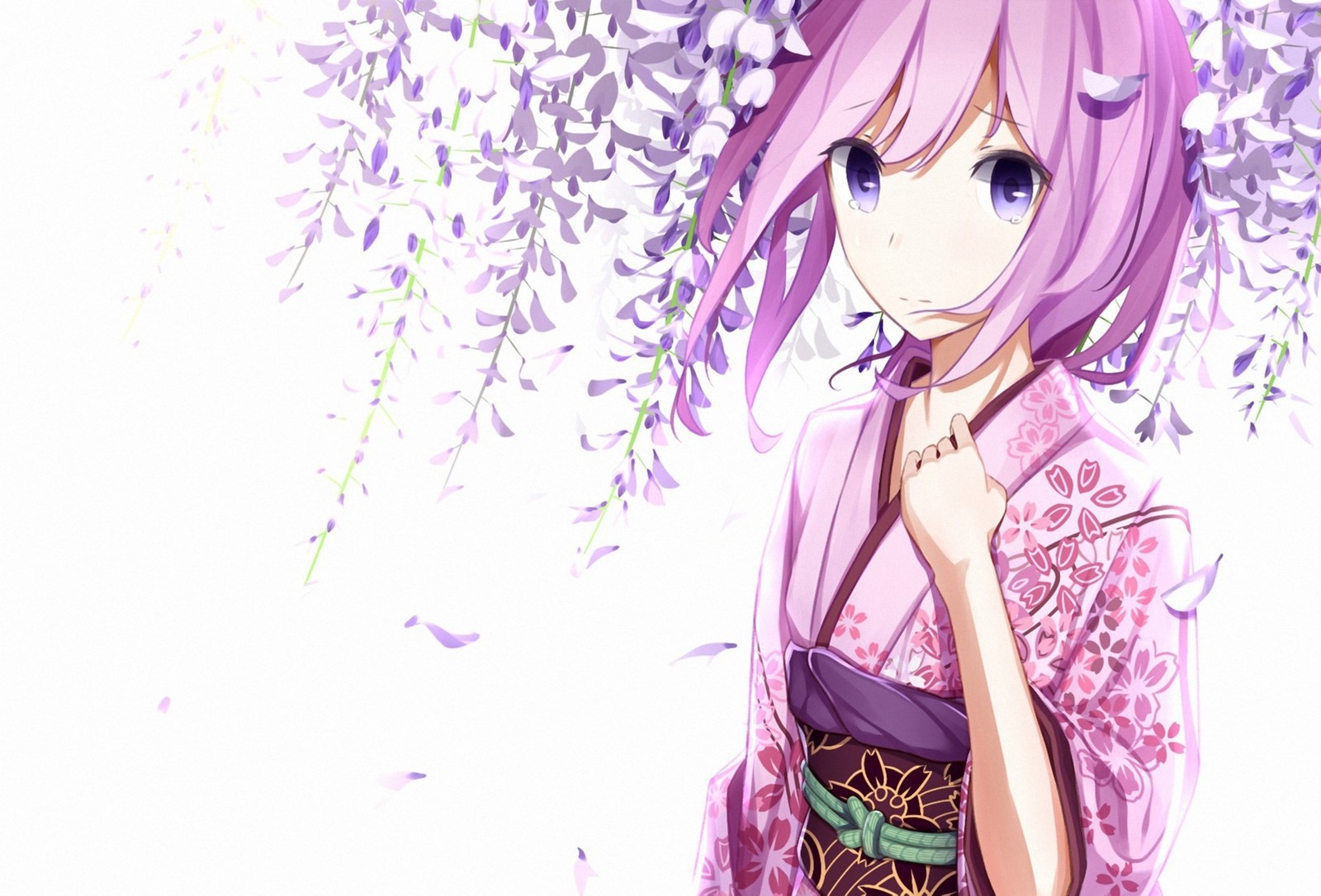 megurine luka, vocaloid, hatsune miku, kimono, anime wallpaper