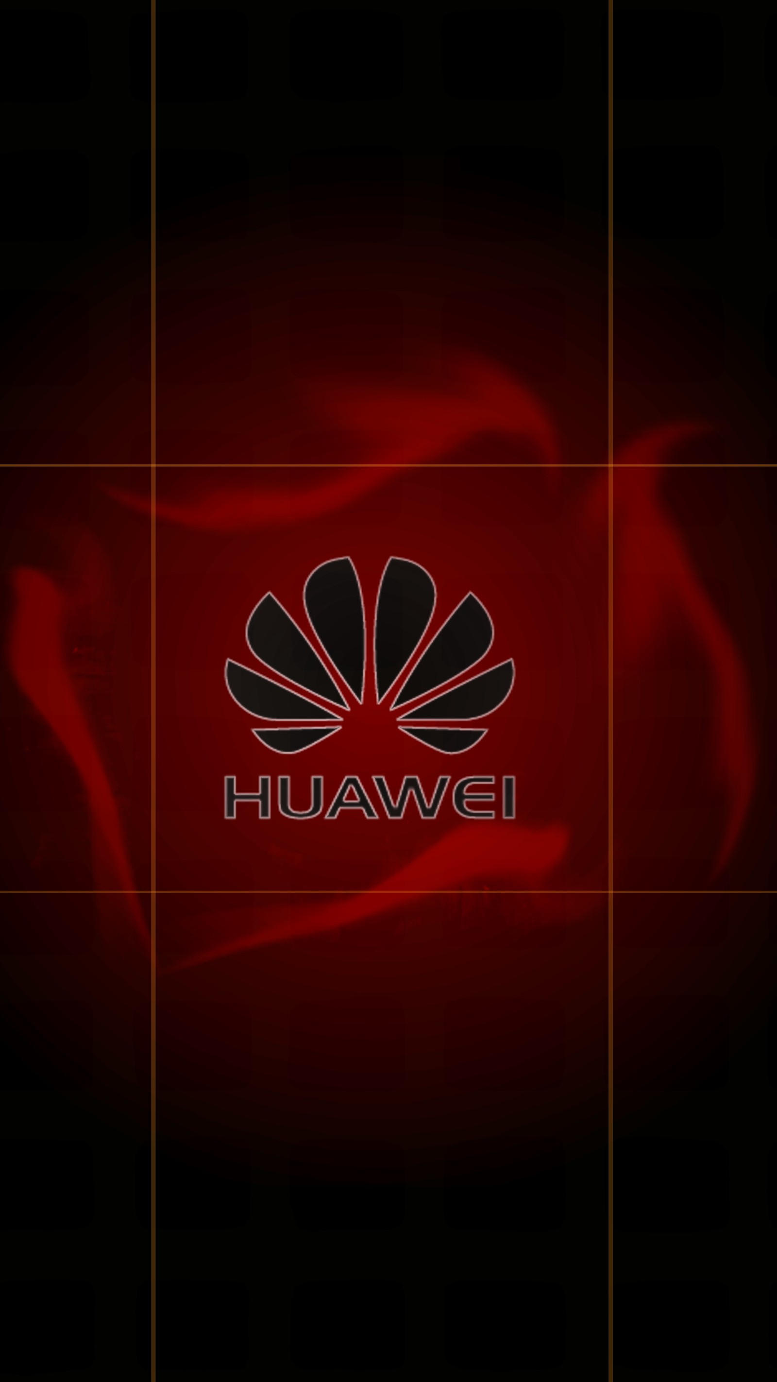 A close up of a red and black logo on a black background (android, apple, huawe mate, huawei, huawei lite)