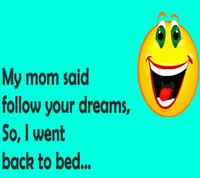 Humorous Child Quote: Following Dreams Means Extra Sleep!