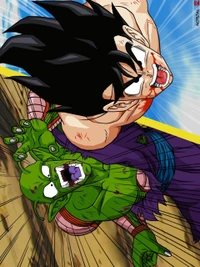 Gohan et Piccolo dans un combat intense de Dragon Ball Super.