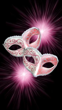 fireworks, mardi gras, masks wallpaper