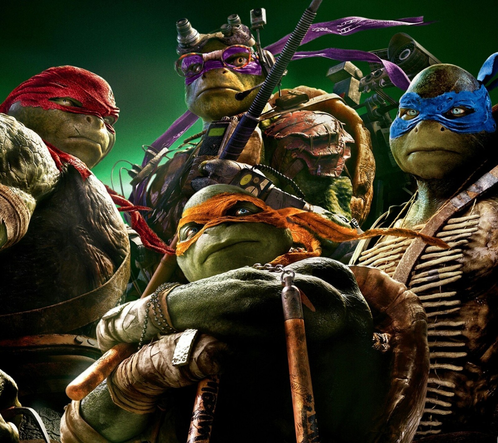 Las tortugas ninja posan en grupo para una foto (fantasía, hd, película)