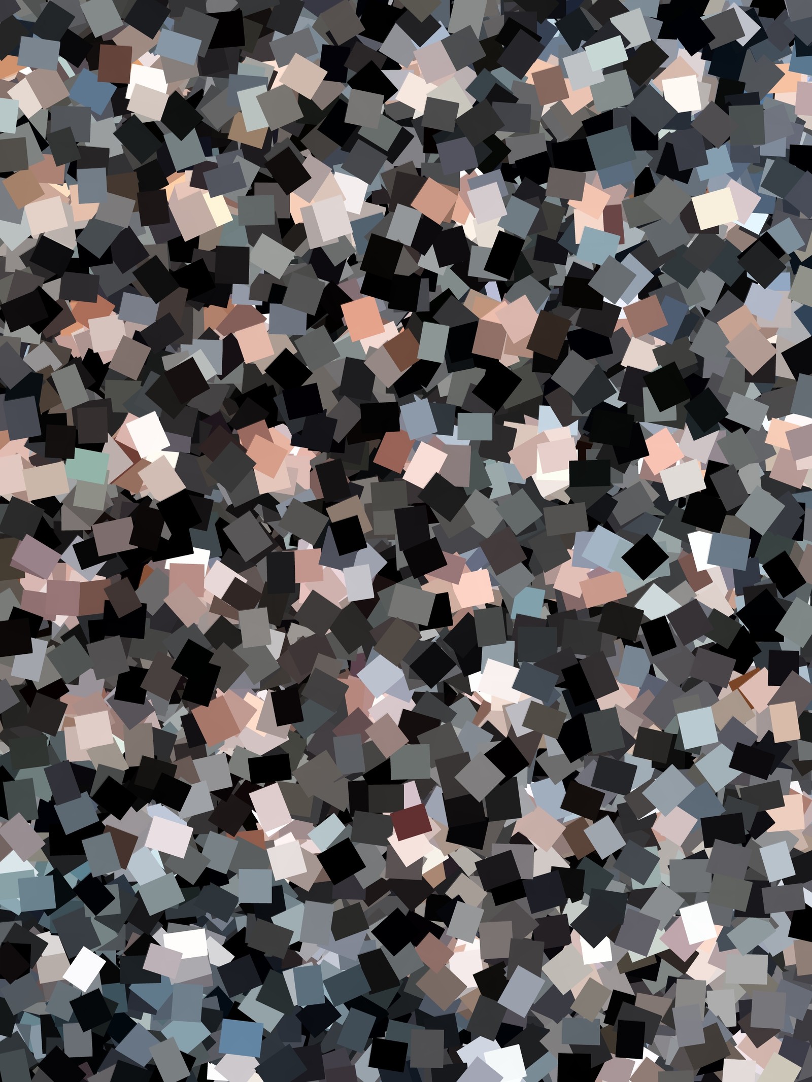 A close up of a black and white mosaic of squares (pink, black, abstract)