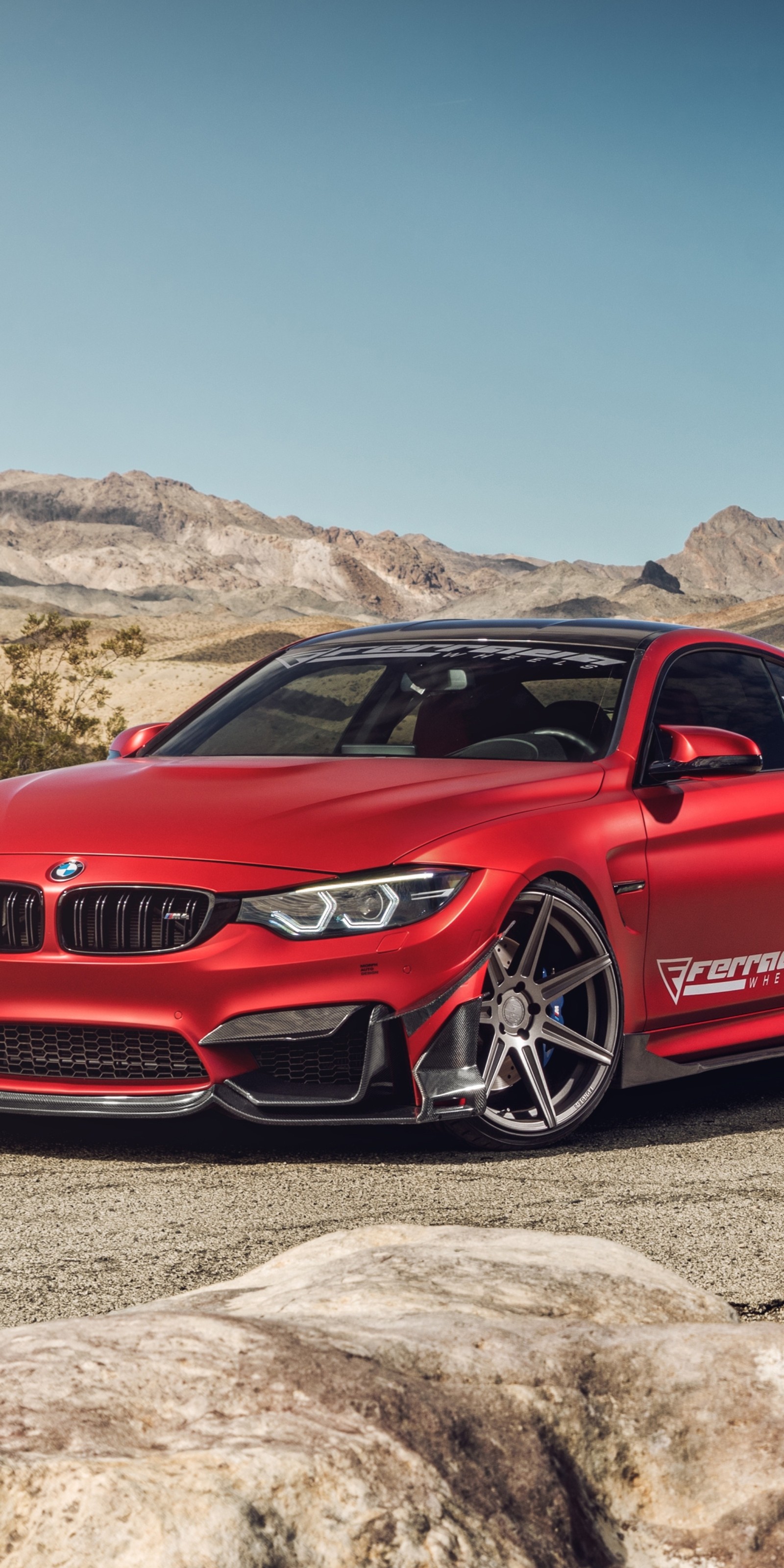 A close up of a red bmw car parked on a road (bmw, car, coupe, f82, m4)