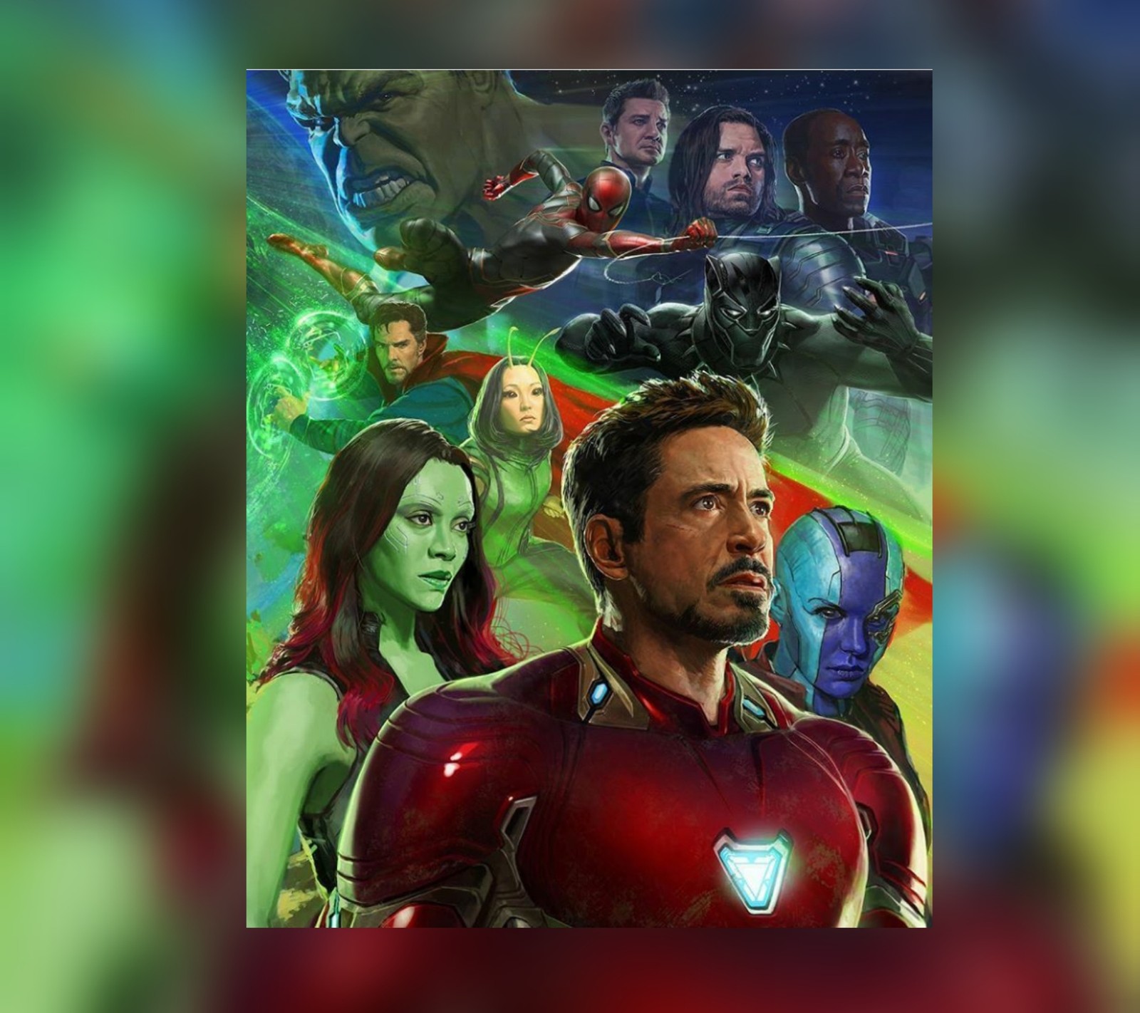 Une affiche du film avengers est montrée (avengers, avengers infinity war, infinity war, marvel, sdcc)