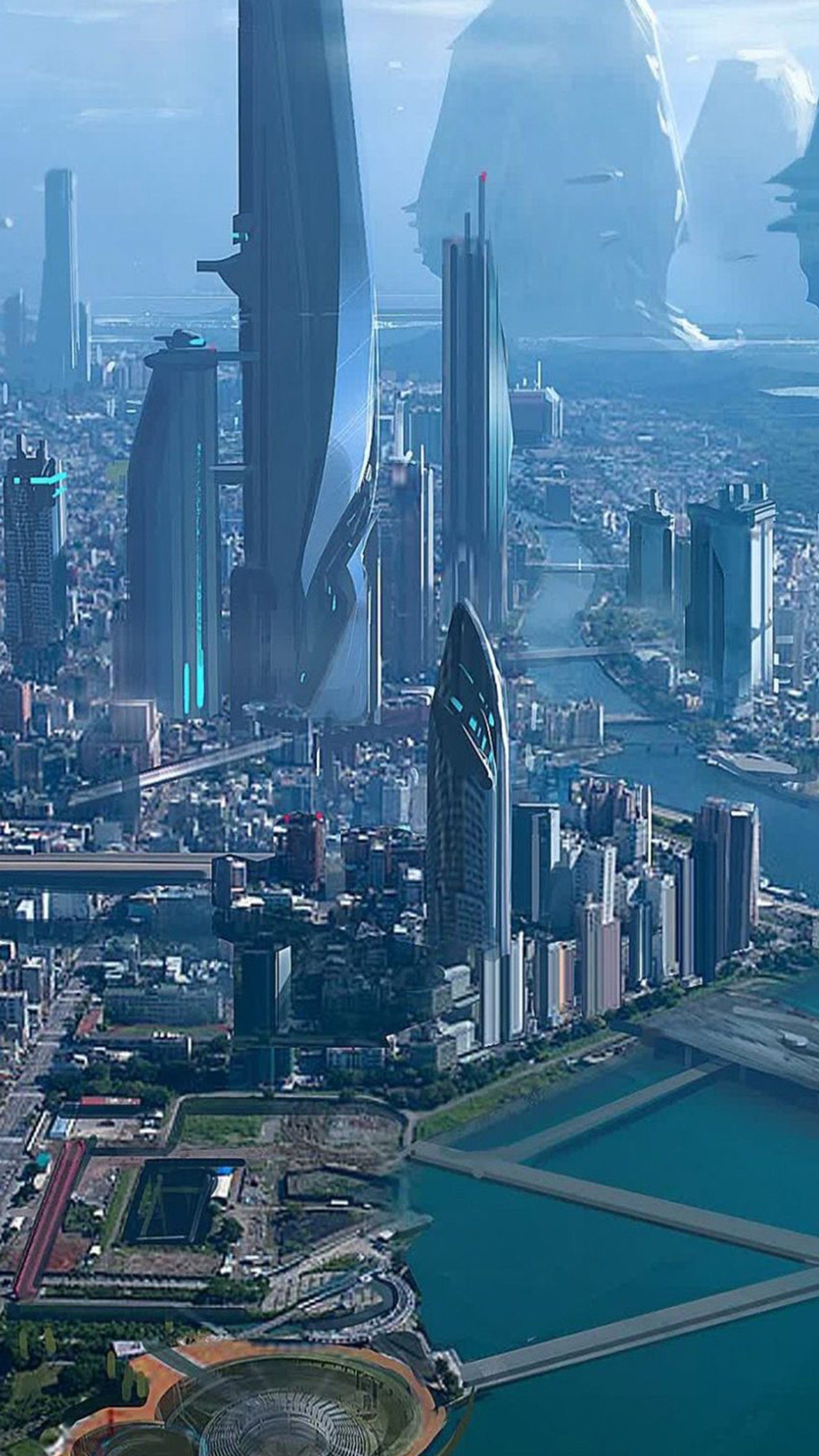 Descargar fondo de pantalla ciudad, futuro, star citizen, starcitizen