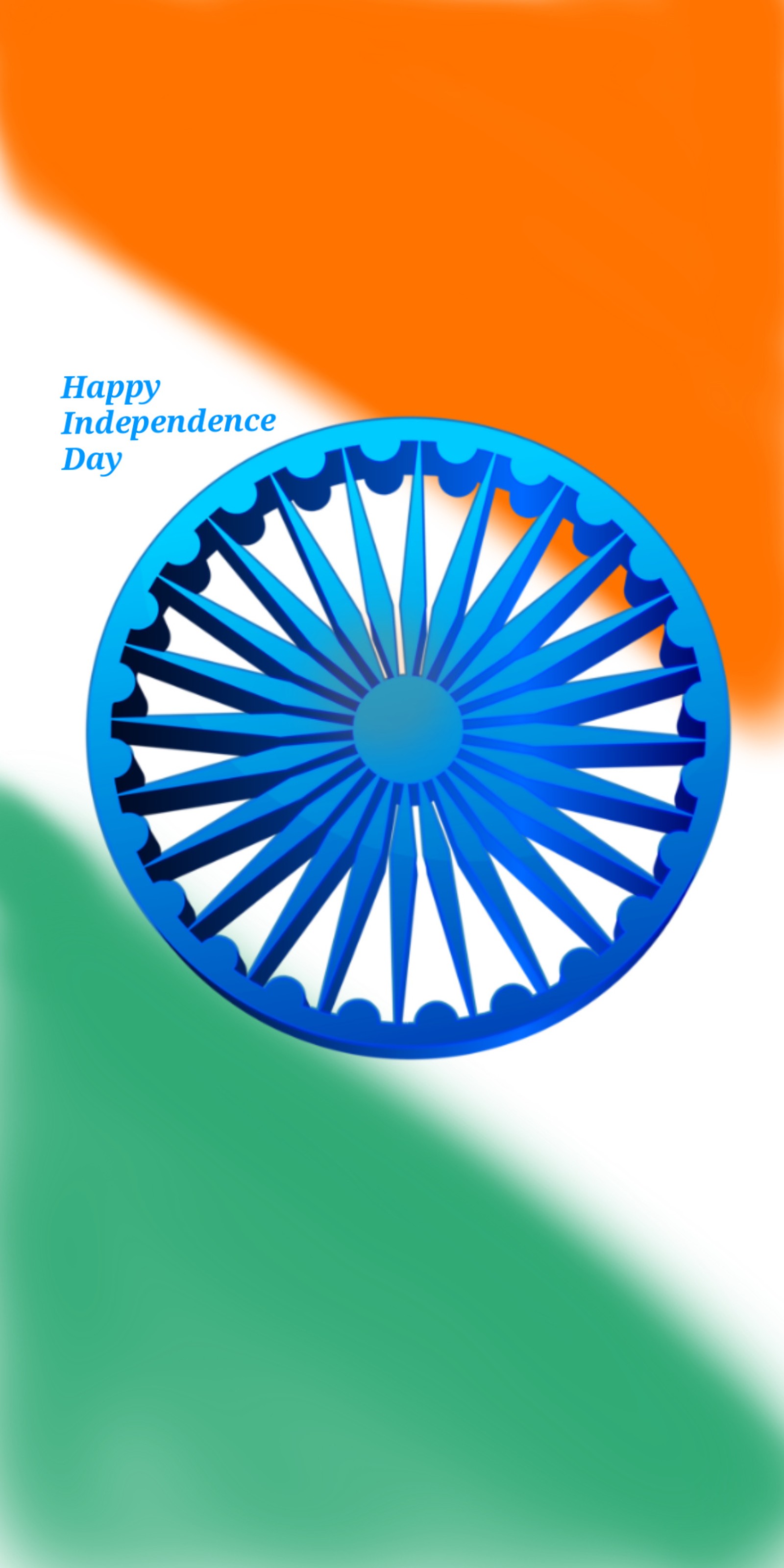 A close up of a flag with a wheel on it (day, flag, independence, india, indian)