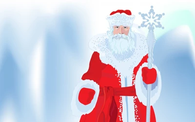 Ded Moroz com Snegurochka: Uma ilustração de celebração festiva de inverno