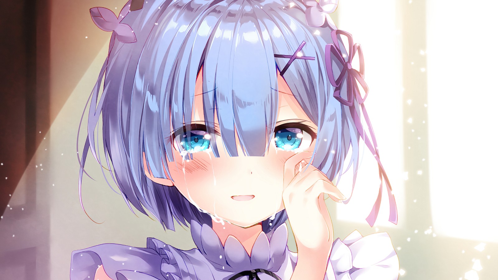 anime girls, crying, re zero, anime, re zero starting life in another world Download Wallpaper