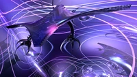 science fiction, purple, blue, violet, light wallpaper