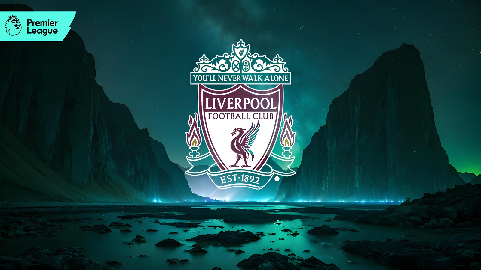 Обои футбольного клуба ливерпуля hd (ливерпуль фк, liverpool fc, неоновый логотип, клуб премьер лиги, футбольный клуб)