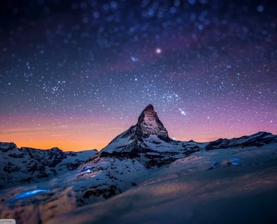 Majestic Matterhorn Under a Starry Sky