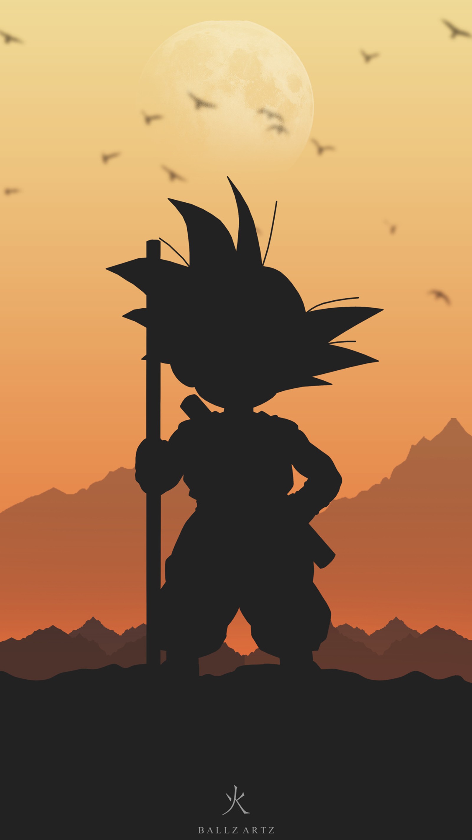 Baixar papel de parede anime, arte digital, dragonball, goku, horizonte