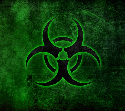 biohazard, perigo, verde, ícone, logotipo