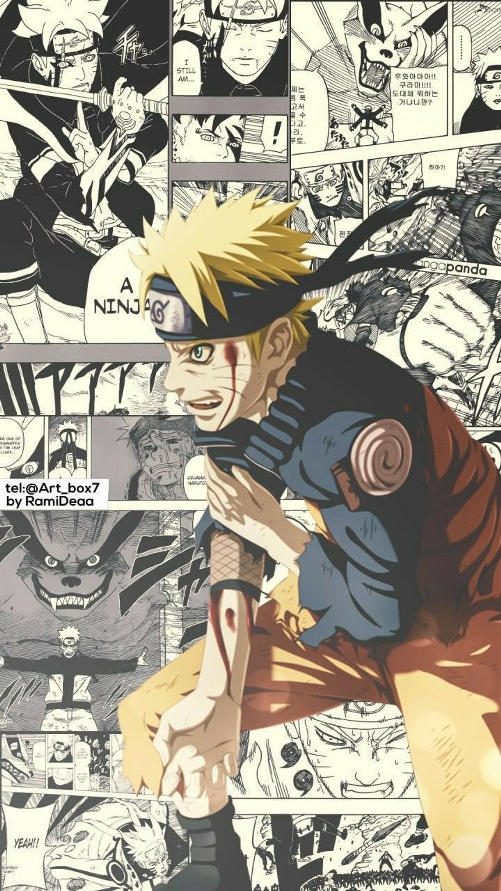 Un primer plano de una tira cómica con una persona en ella (naruto shippuden, uzumaki)